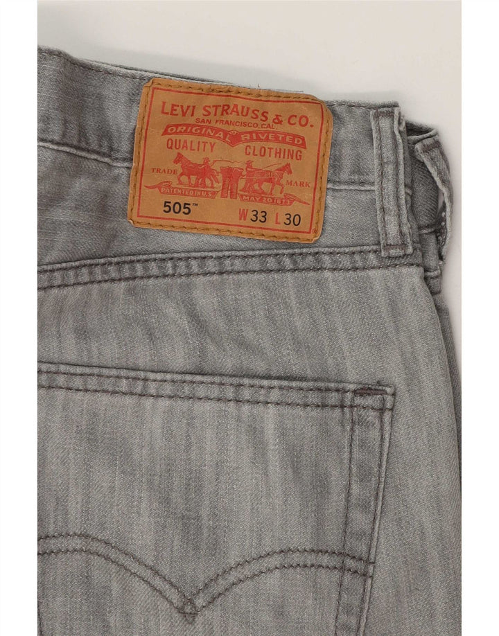 Blugi drepti pentru bărbați Levi's 505 W33 L30 bumbac gri