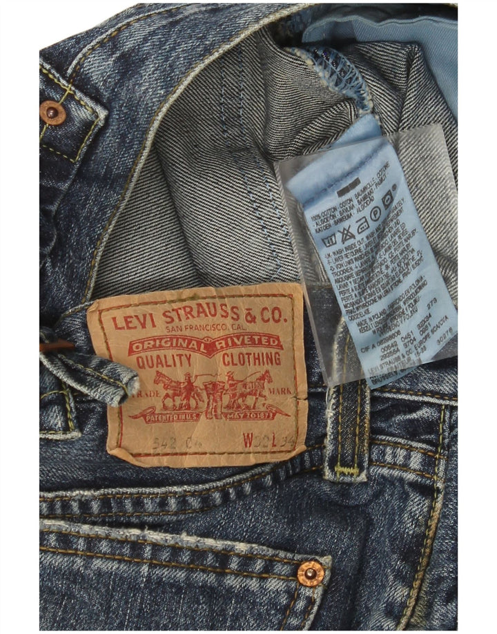 Blugi pentru bărbați Levi's 542 Distressed Bootcut W32 L34 Bumbac albastru