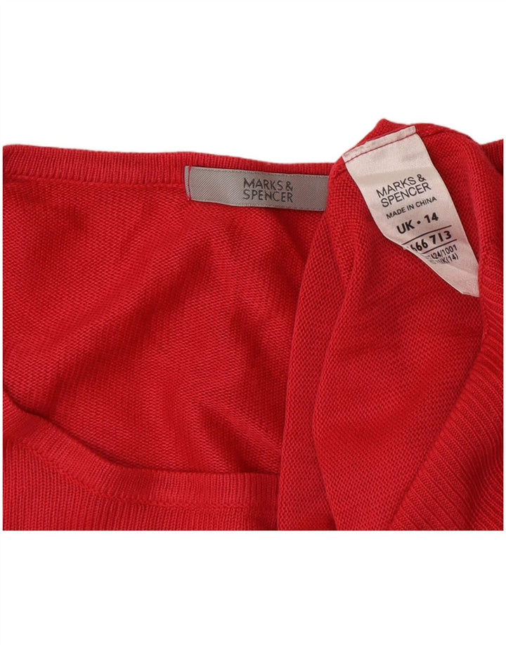 Marks & Spencer Pulover supradimensionat pentru femei cu gât de barcă UK 14 Large Pink