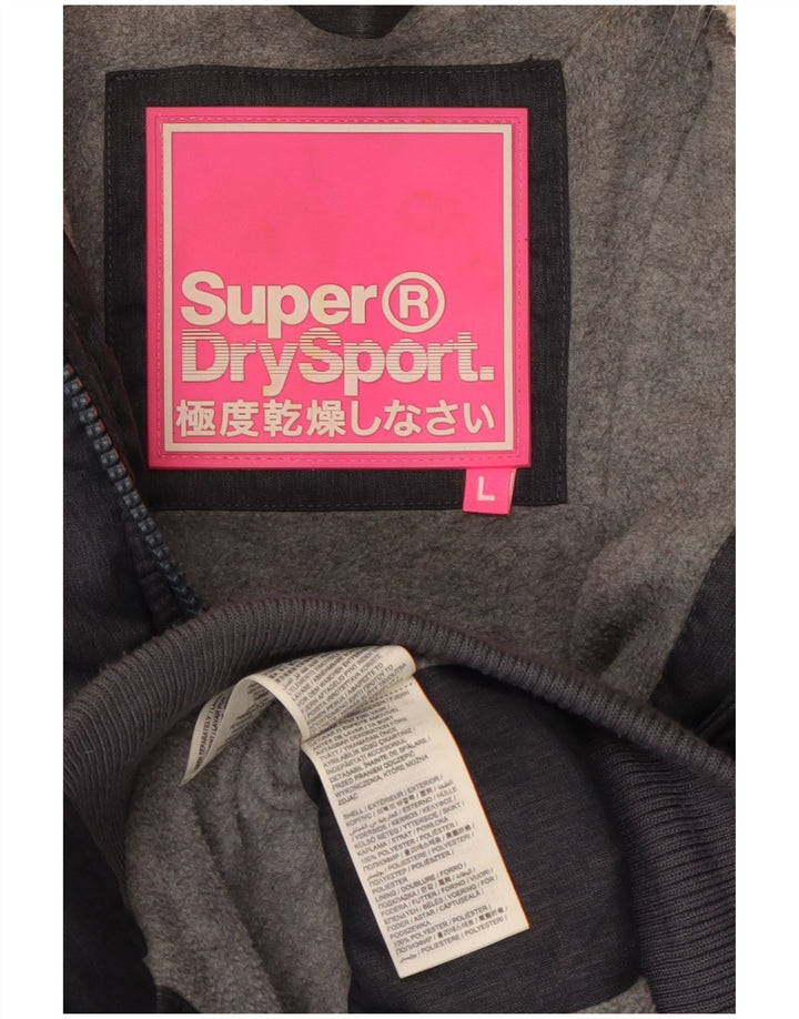 SUPERDRY Jachetă căptușită cu glugă pentru femei UK 14 mare, poliester bleumarin