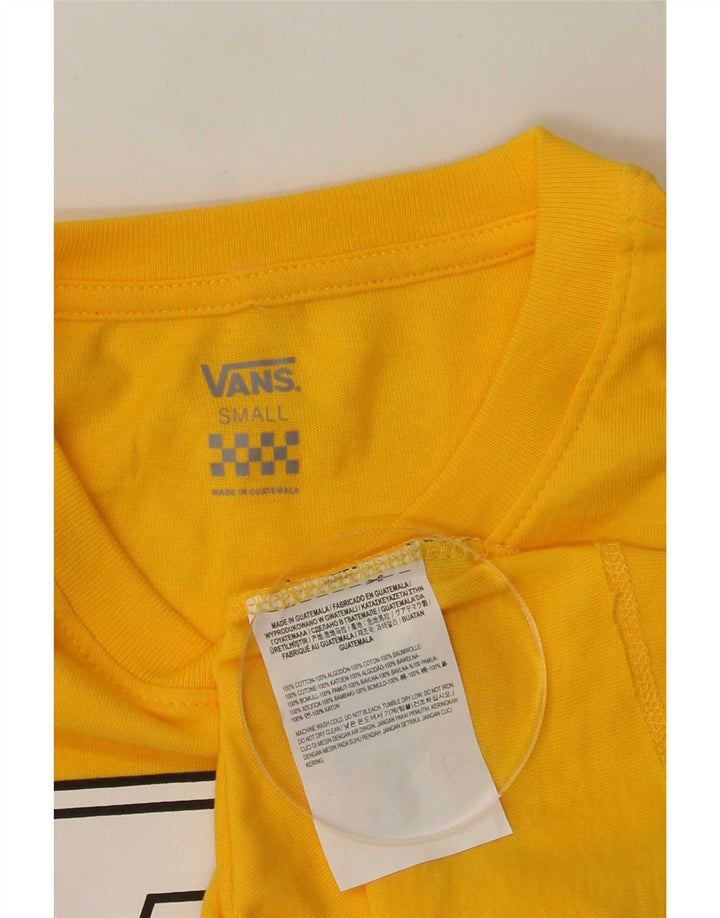 Top grafic Vans cu mânecă lungă pentru bărbați, bumbac galben mic