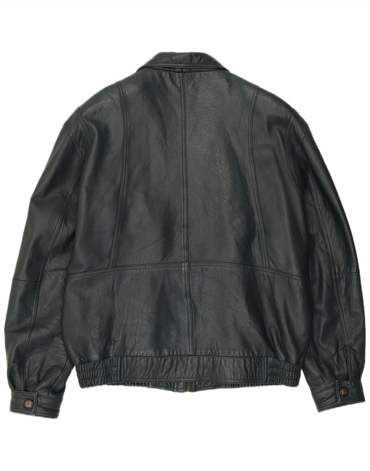 Jachetă de piele pentru bărbați VINTAGE EU 56 3XL din piele verde