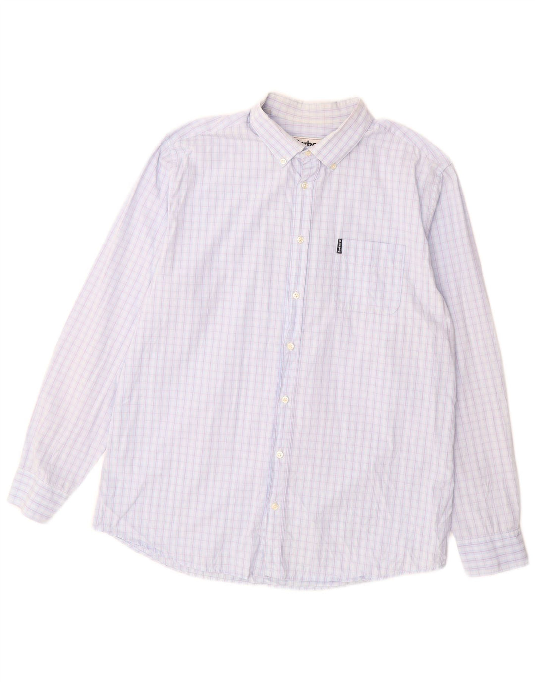Cămașă pentru bărbați BARBOUR Tailored Fit XL Blue Gingham Bumbac