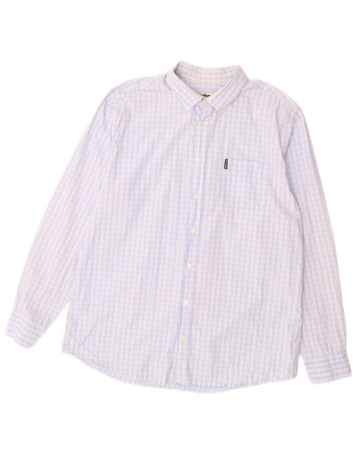 Cămașă pentru bărbați BARBOUR Tailored Fit XL Blue Gingham Bumbac