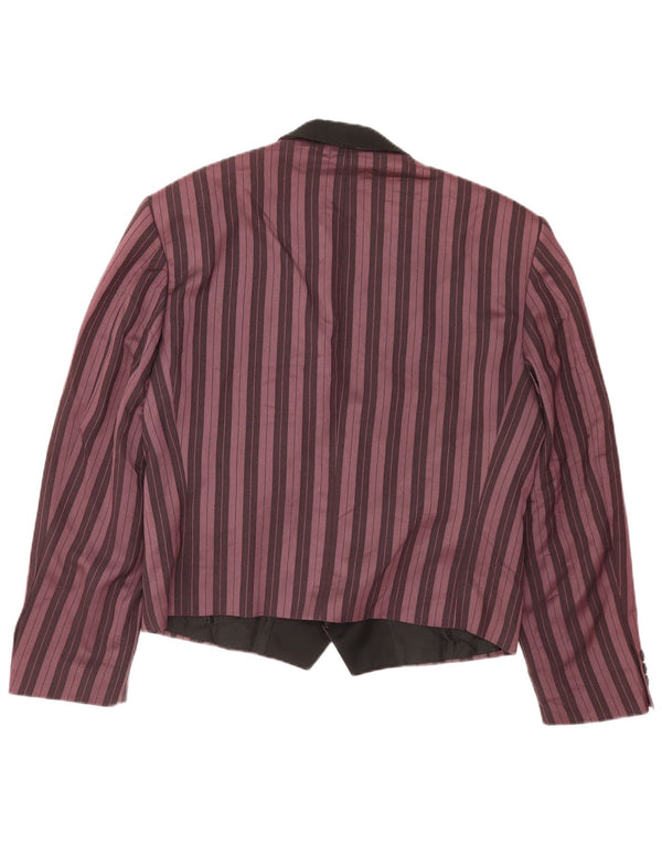 Jachetă vintage pentru bărbați cu două piepturi, UK 40, mare, violet, cu dungi