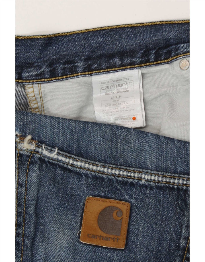 Blugi drepti pentru bărbați Carhartt W34 L34 Bumbac albastru