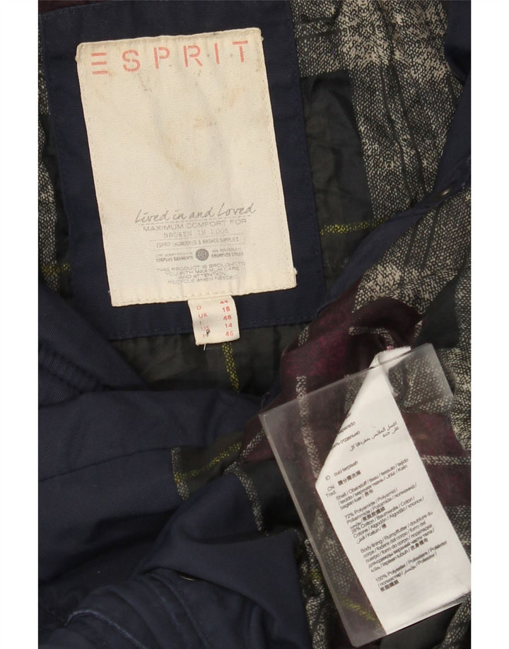 Palton căptușit cu glugă pentru femei Esprit UK 18 XL poliamidă bleumarin