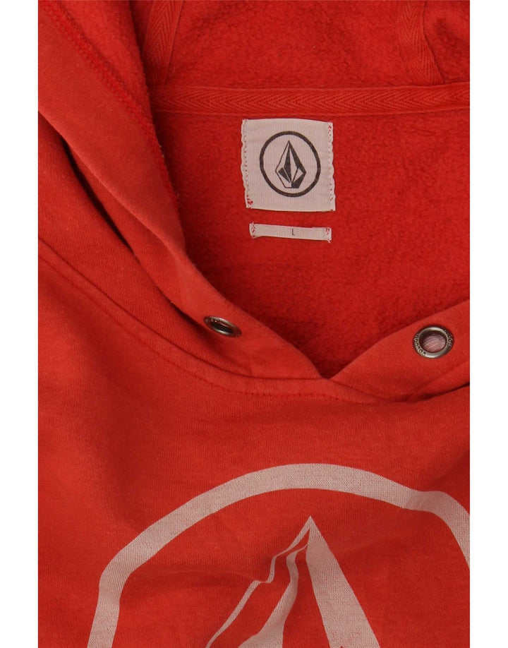 Pulover cu glugă grafic pentru bărbați Volcom, mare portocaliu