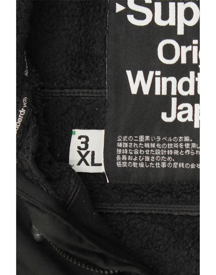 SUPERDRY Windtrekker Windbreaker Jacket pentru bărbați UK 46 3XL Poliester negru
