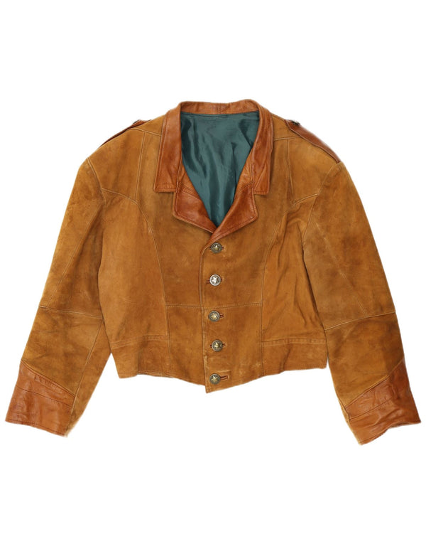 Bomber Vintage pentru bărbați din piele intoarsa UK 38 Maro Mediu