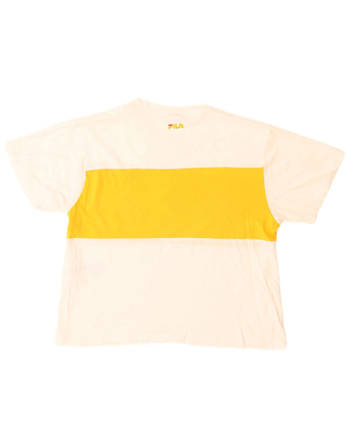 Tricou cu grafic Fila pentru femei Top UK 14 Medium White Bumbac