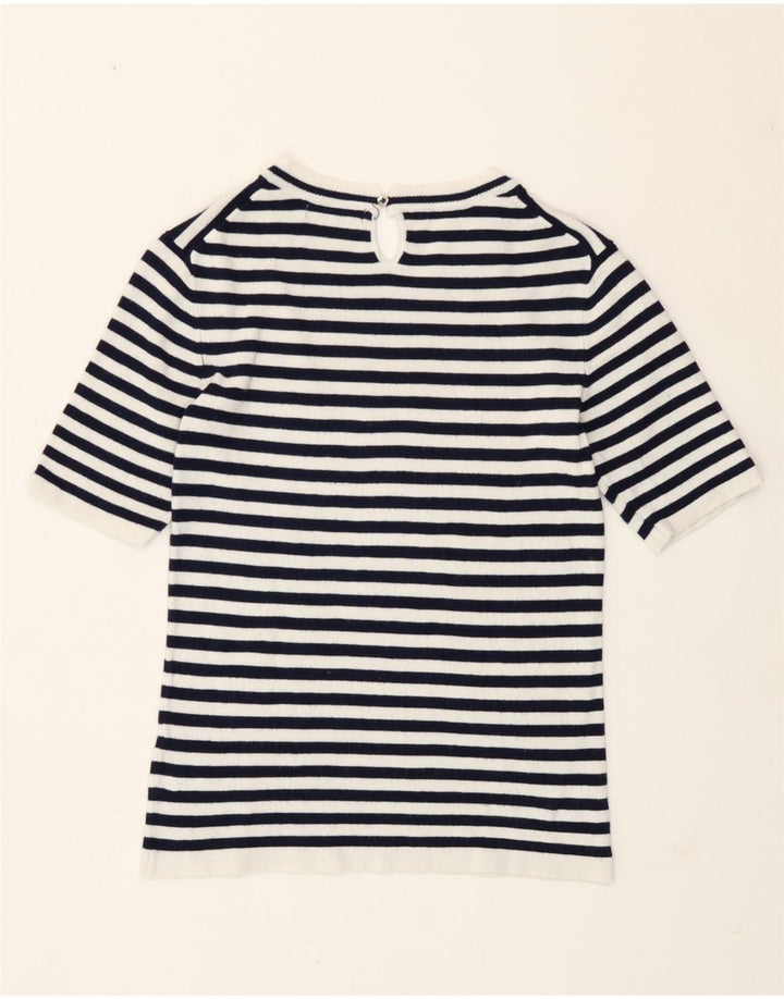 Top tricou pentru femei Zara UK 12 Medium Bleumarin cu dungi