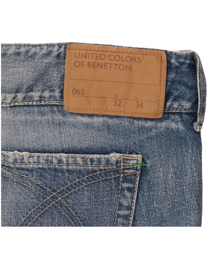 Fusta de blugi pentru femei Benetton W32, bumbac albastru mare