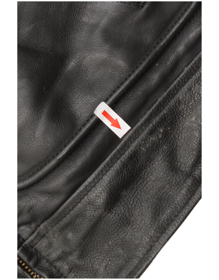 Jachetă de piele pentru bărbați Jeanseria Del Corso UK 36 Small Black
