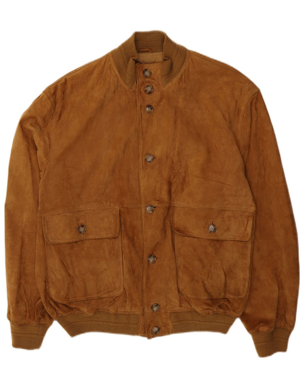 Bomber vintage pentru bărbați din piele intoarsa UK 42 XL maro