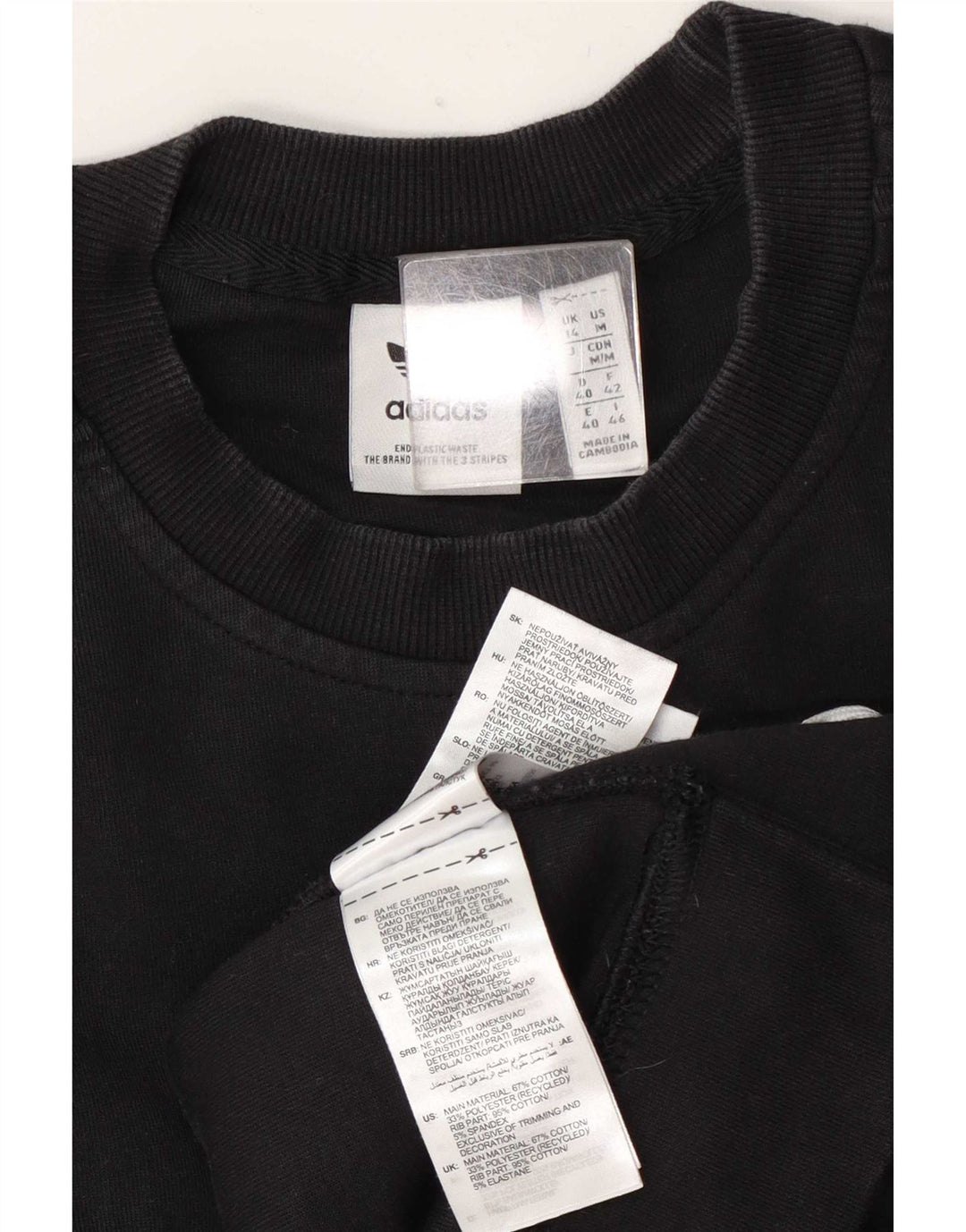 Pulover adidas supradimensionat pentru femei UK 14, bumbac negru mare