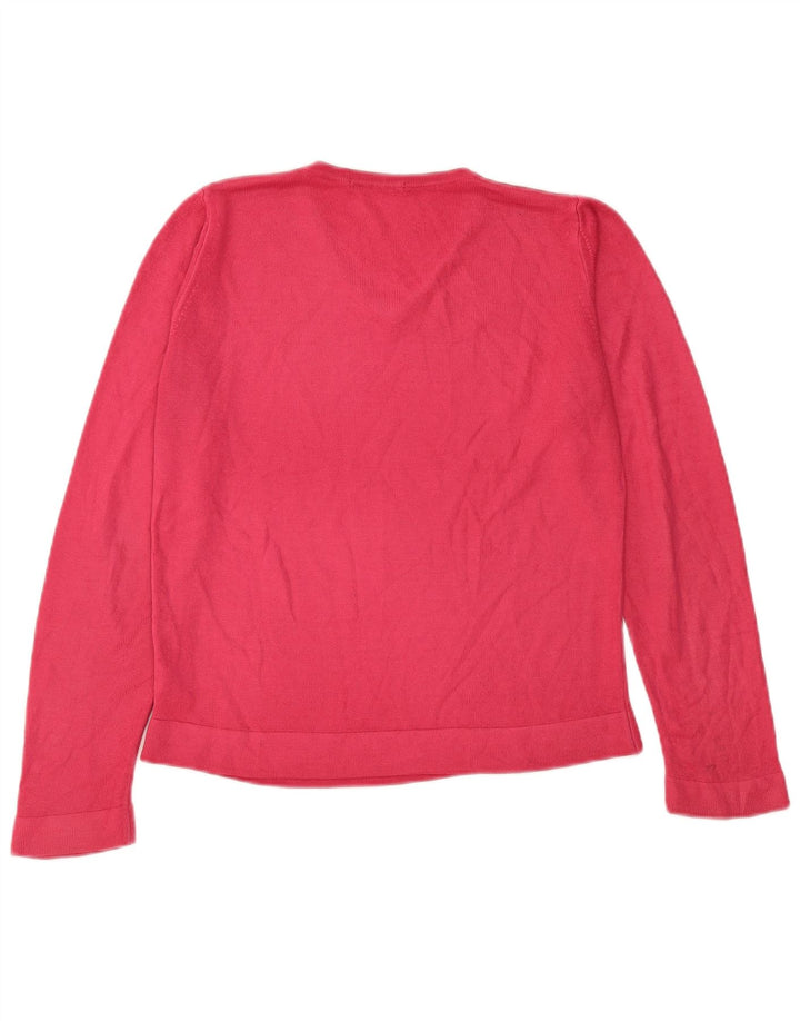 Pulover pentru femei Marks & Spencer, cu decolteu în V, UK 12, acrilic, roz mediu