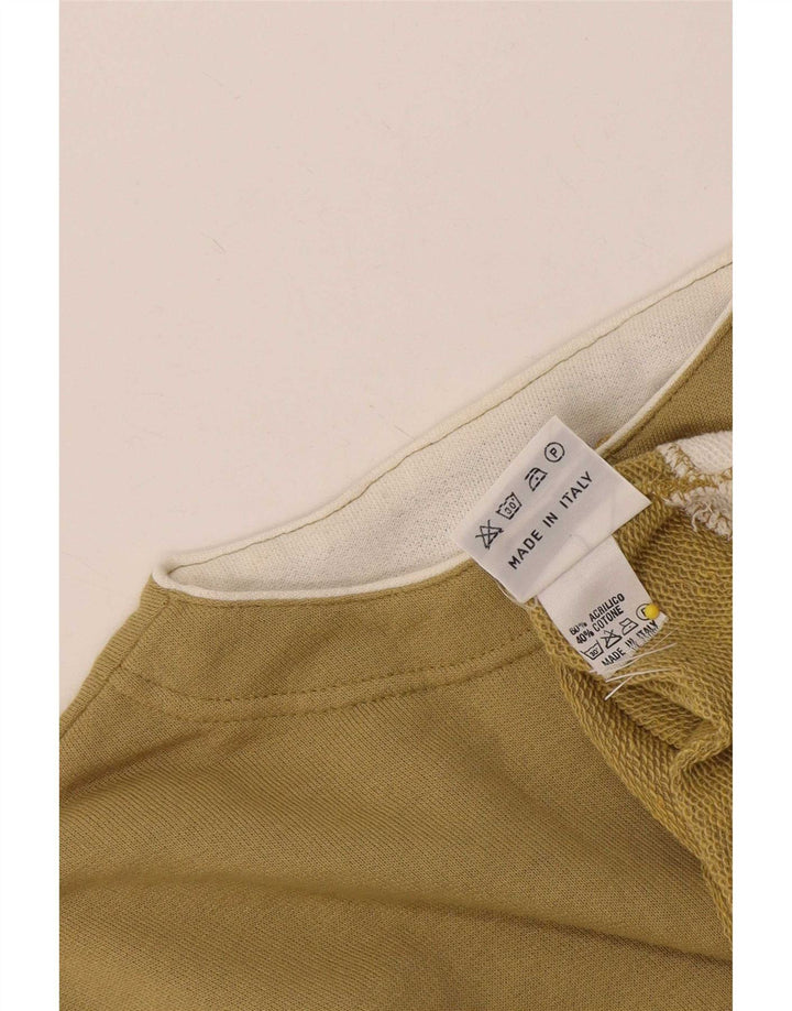 Pulover cardigan supradimensionat vintage pentru femei UK 14 Medium Khaki Colorblock
