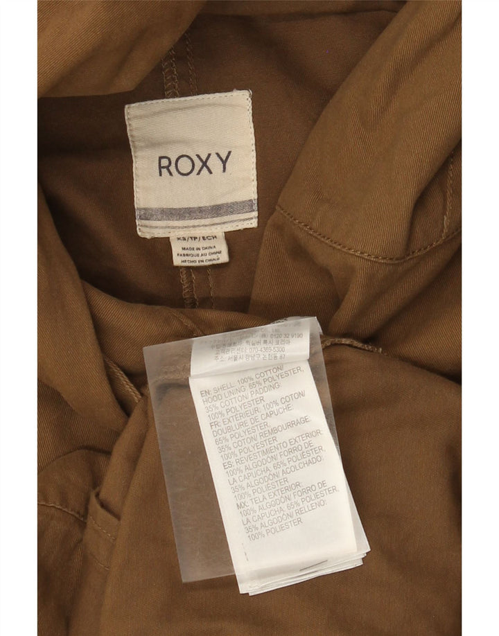 Jachetă bomber supradimensionată cu glugă pentru femei Roxy UK 6 XS bumbac maro