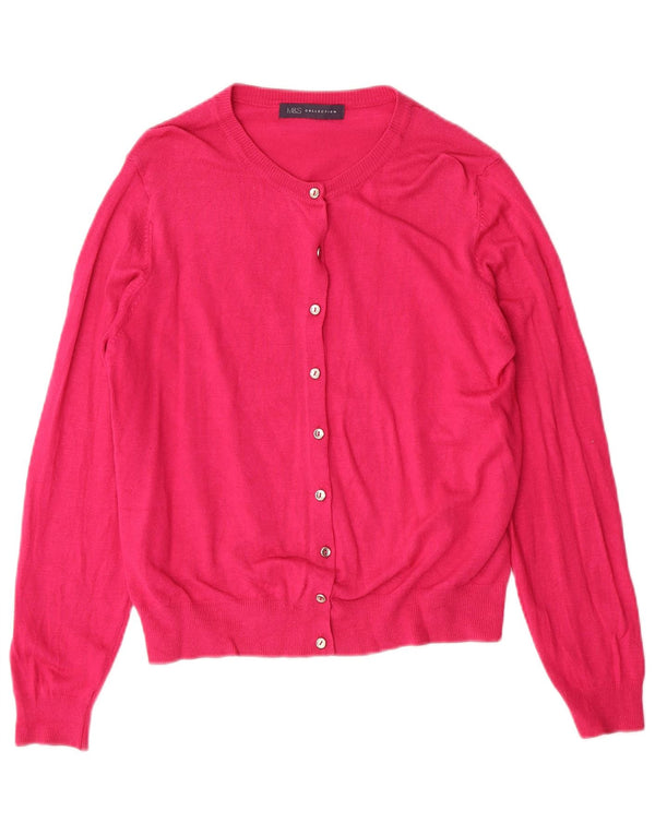 Pulover cardigan pentru femei Marks & Spencer UK 14 Medium Pink Viscose Classic
