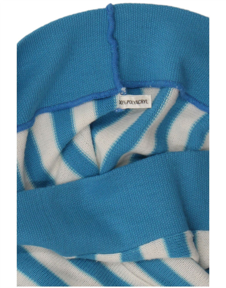 Bluză vintage pentru femei UK 16 mare poliacrilic cu dungi albastre