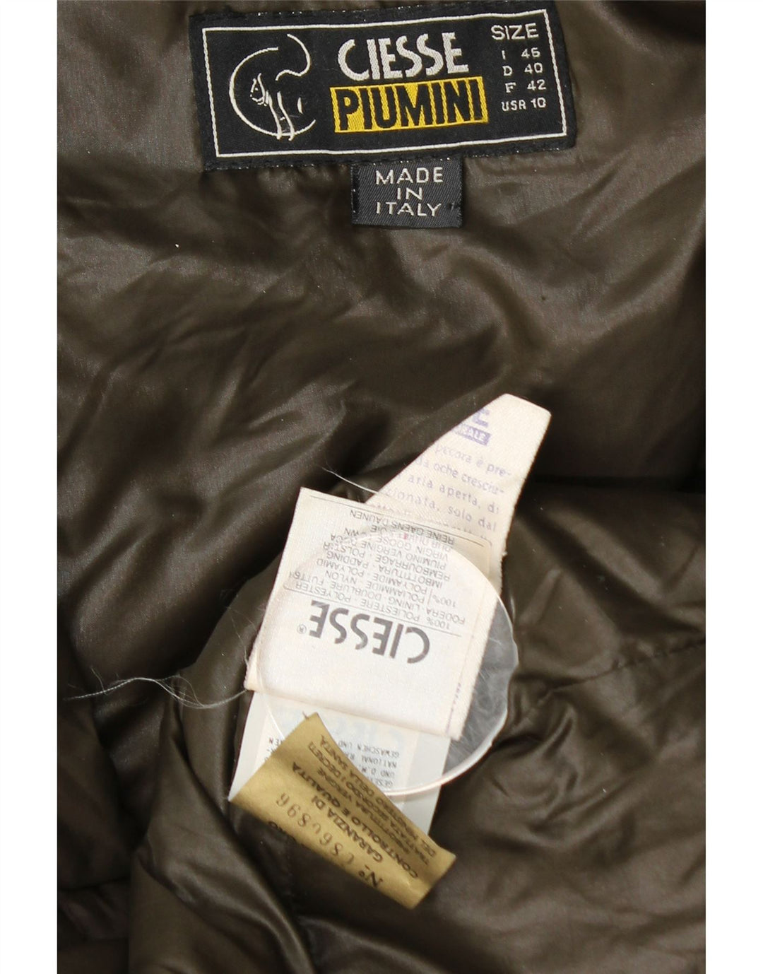 CIESSE PIUMINI Womens Hooded Padded Jacket IT 46 Large Brown Polyester