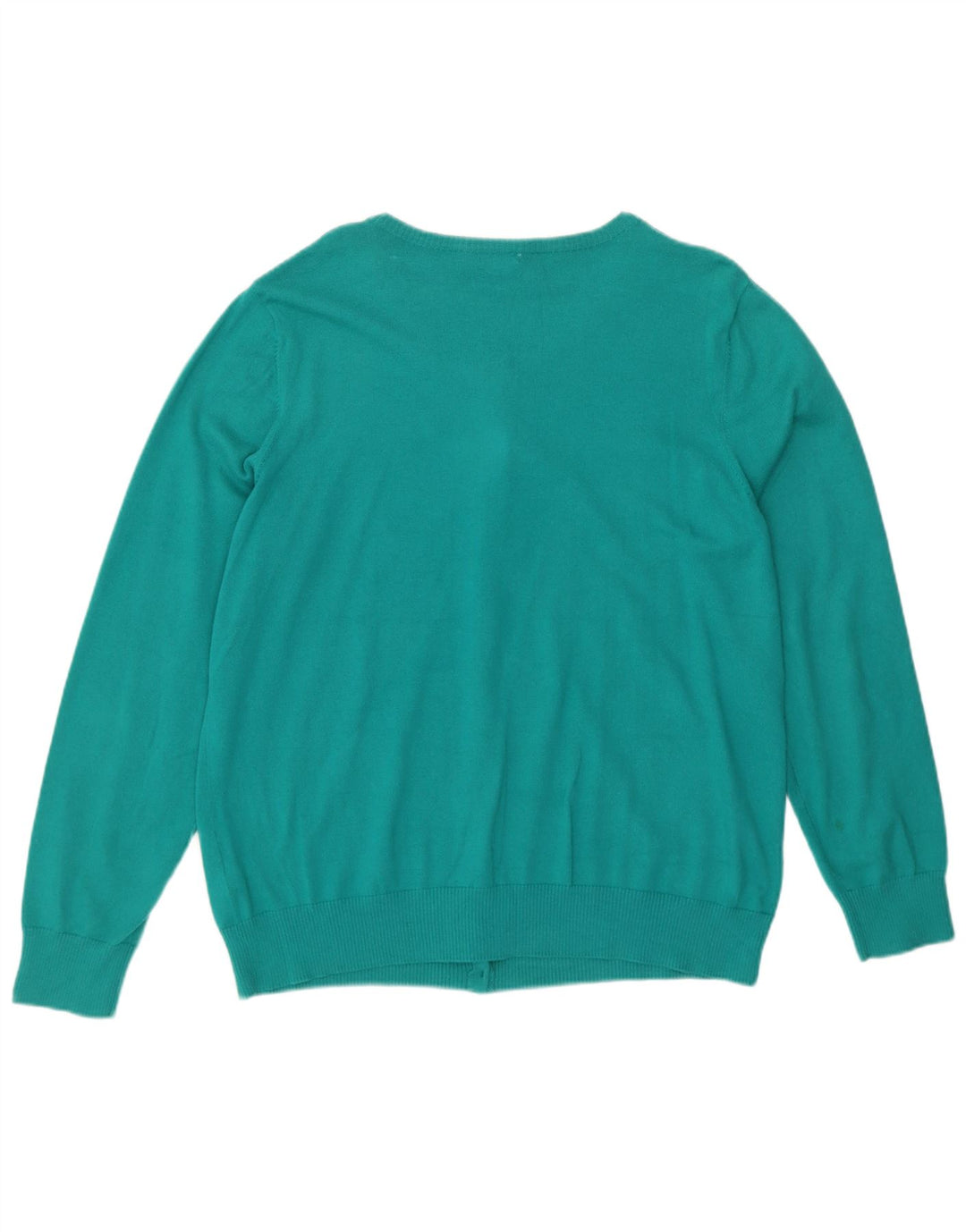 Pulover cardigan pentru femei L.L.BEAN UK 18 XL bumbac turcoaz