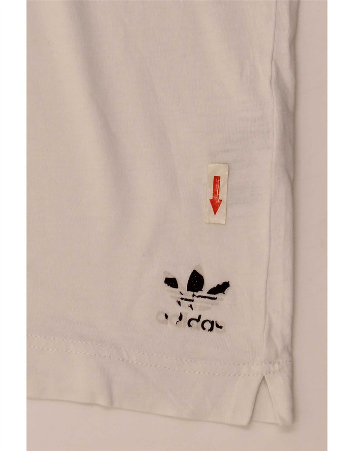 Tricou pentru bărbați Adidas Top Mediu Alb Bumbac
