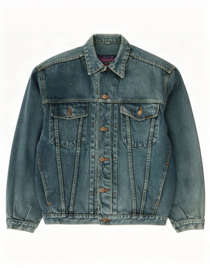 Jachetă de blugi vintage pentru bărbați UK 40, mare, verde, bumbac