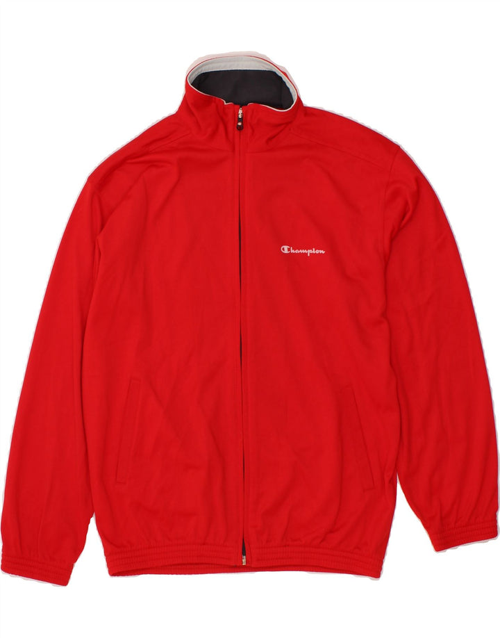 CHAMPION Boys Tracksuit Top Jacket 13-14 Years Red Polyester Vintage Champion and Second-Hand Champion from Messina Hembry 