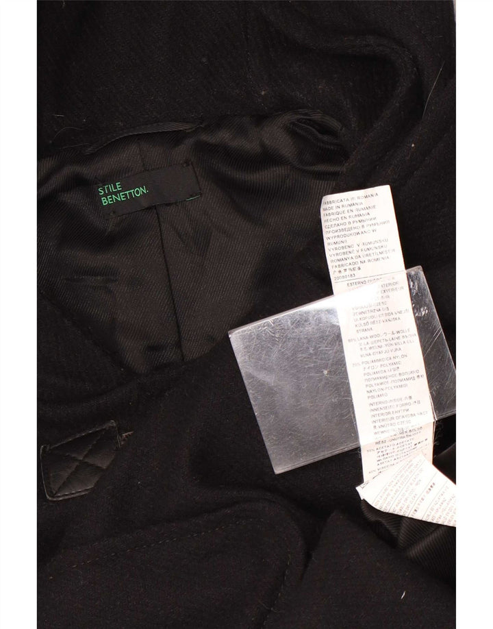 Duffle Coat pentru femei Benetton IT 42 Medium Negru Lână