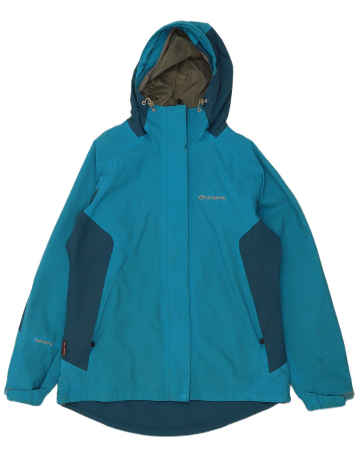 Sprayway Jachetă de ploaie cu glugă pentru femei UK 12 Medium Blue Colorblock Poliamidă