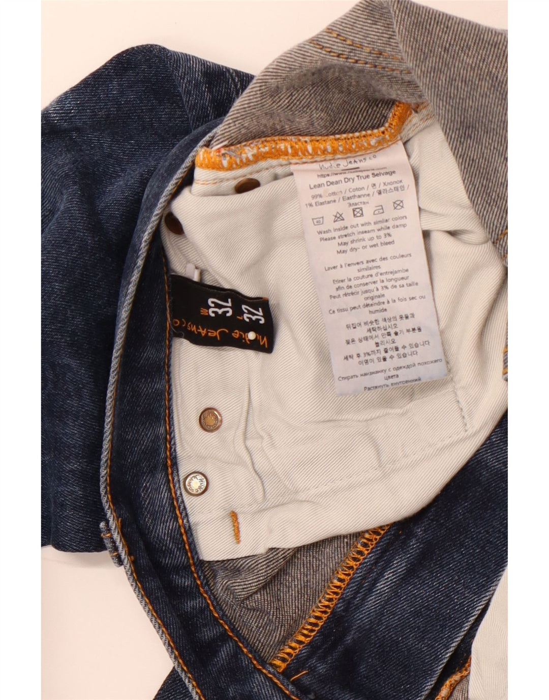 NUDIE JEANS Blugi skinny pentru bărbați W32 L32 Bumbac albastru