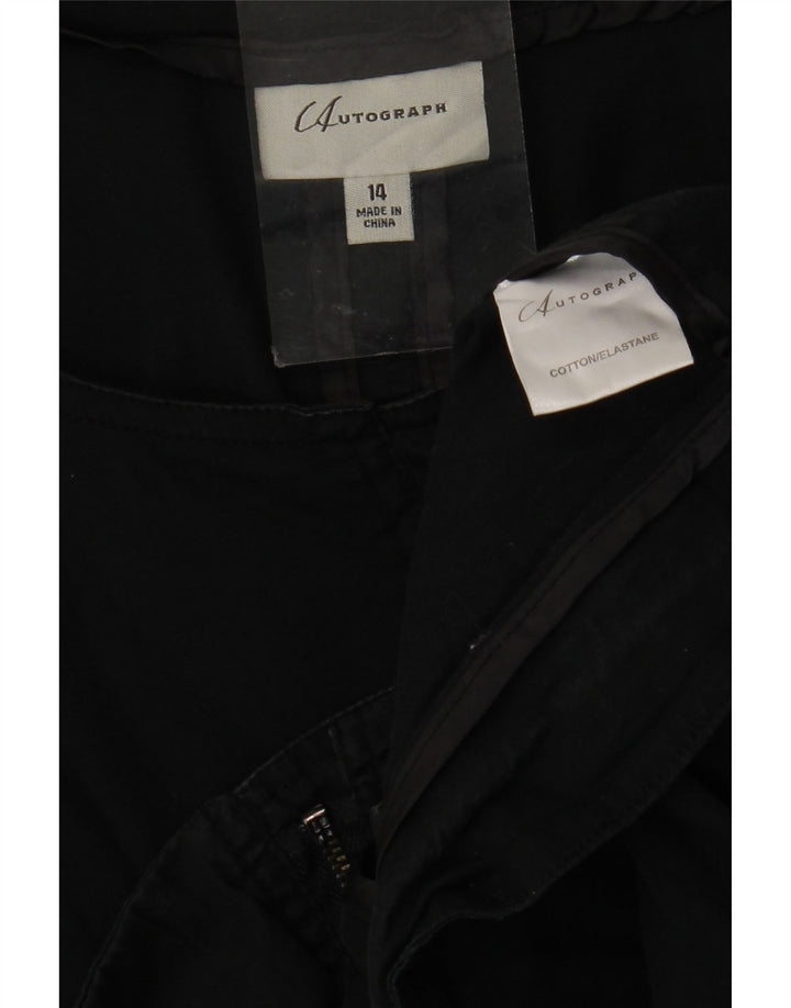 Jachetă Bomber cu mâneci 3/4 pentru femei Autograph UK 14, mare, negru, bumbac
