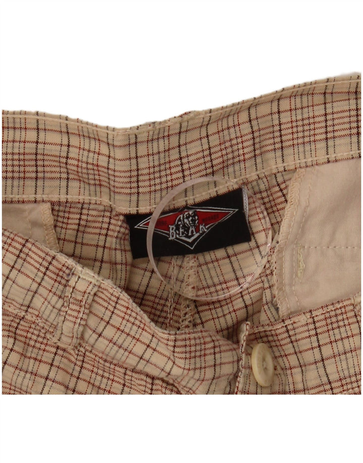 Pantaloni scurti chino pentru bărbați BEAR W38 XL, bumbac cu carouri bej
