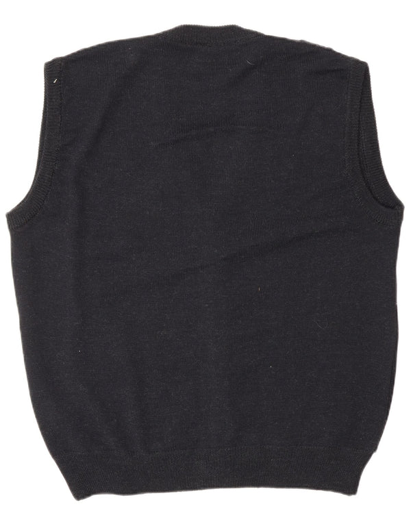 Pulover cardigan fără mâneci pentru bărbați VINTAGE IT 52 Large Gri Argyle/Diamond