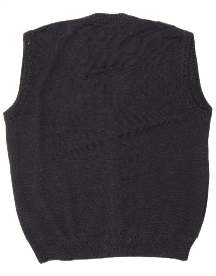 Pulover cardigan fără mâneci pentru bărbați VINTAGE IT 52 Large Gri Argyle/Diamond