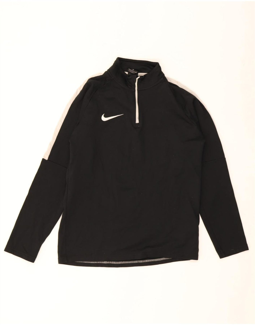 Pulover pentru bărbați Nike Dri Fit, cu fermoar, cu gât, colorat, mic, negru