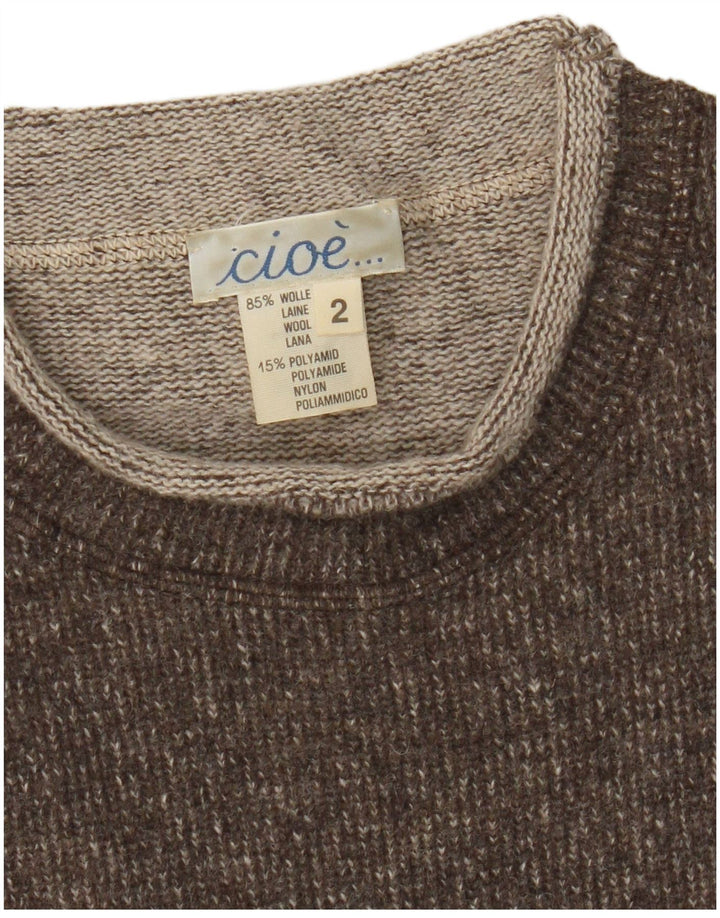 CIOE Womens Vest Tank Top UK 12 Medium Brown Flecked Wool