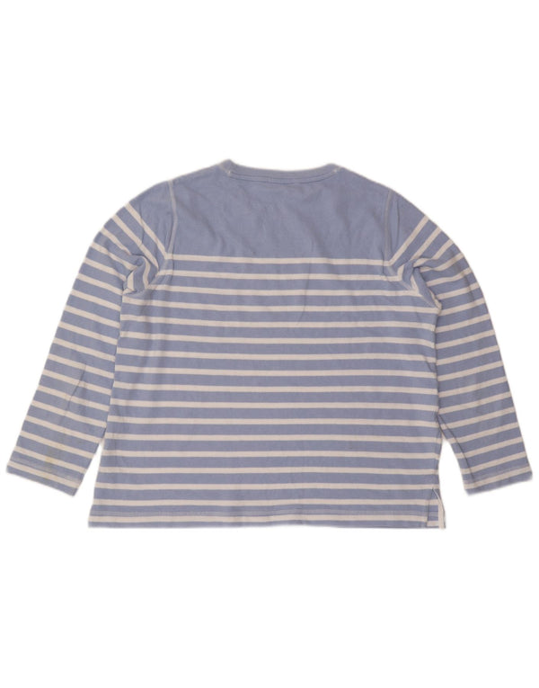 Top pentru femei Marks & Spencer cu mânecă lungă UK 18 XL, bumbac cu dungi albastre