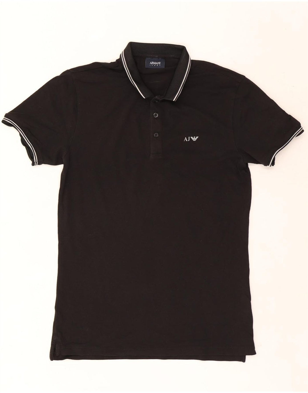 Tricou polo pentru bărbați Armani Jeans, bumbac cu dungi negre medii