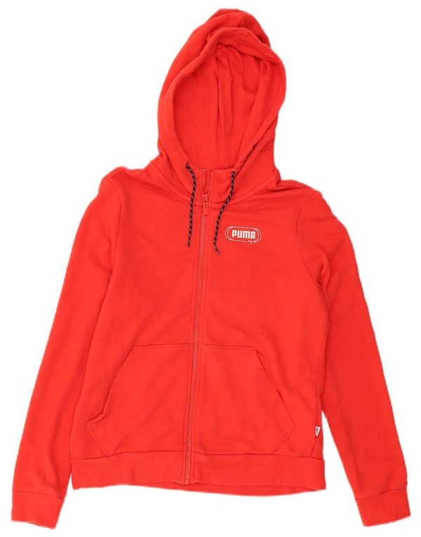 Pulover Puma Graphic Zip pentru femei UK 12 Bumbac roșu mediu
