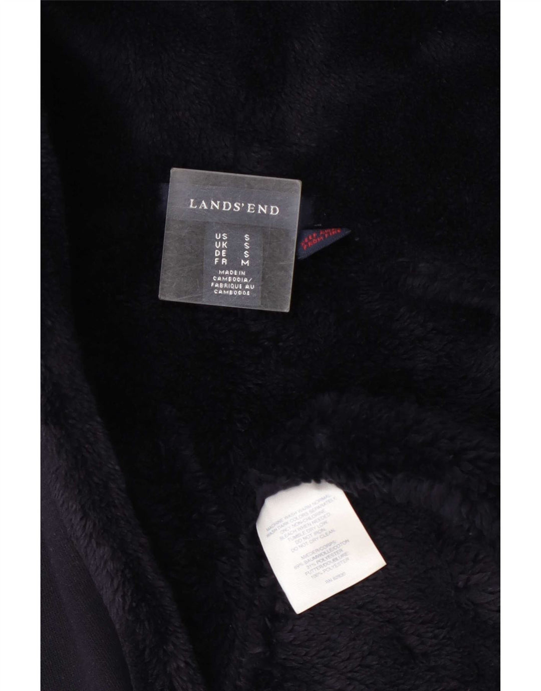Pardesiu Sherpa supradimensionat pentru femei Lands End UK 10 Mic bleumarin
