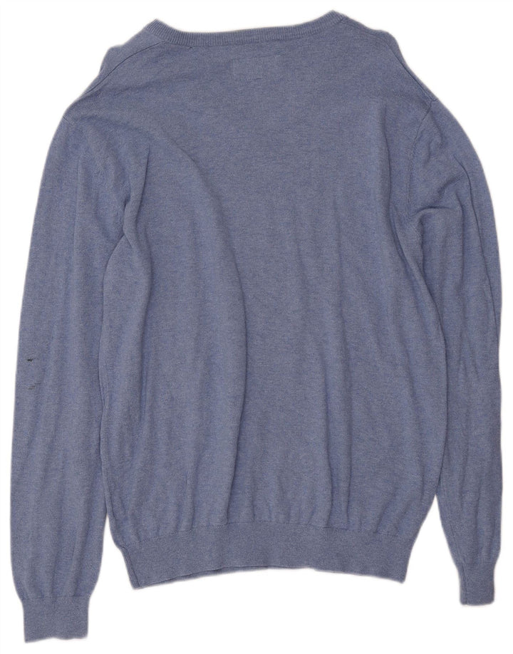 JACK WILLS Pulover cu decolteu în V pentru bărbați, XL, bumbac, albastru