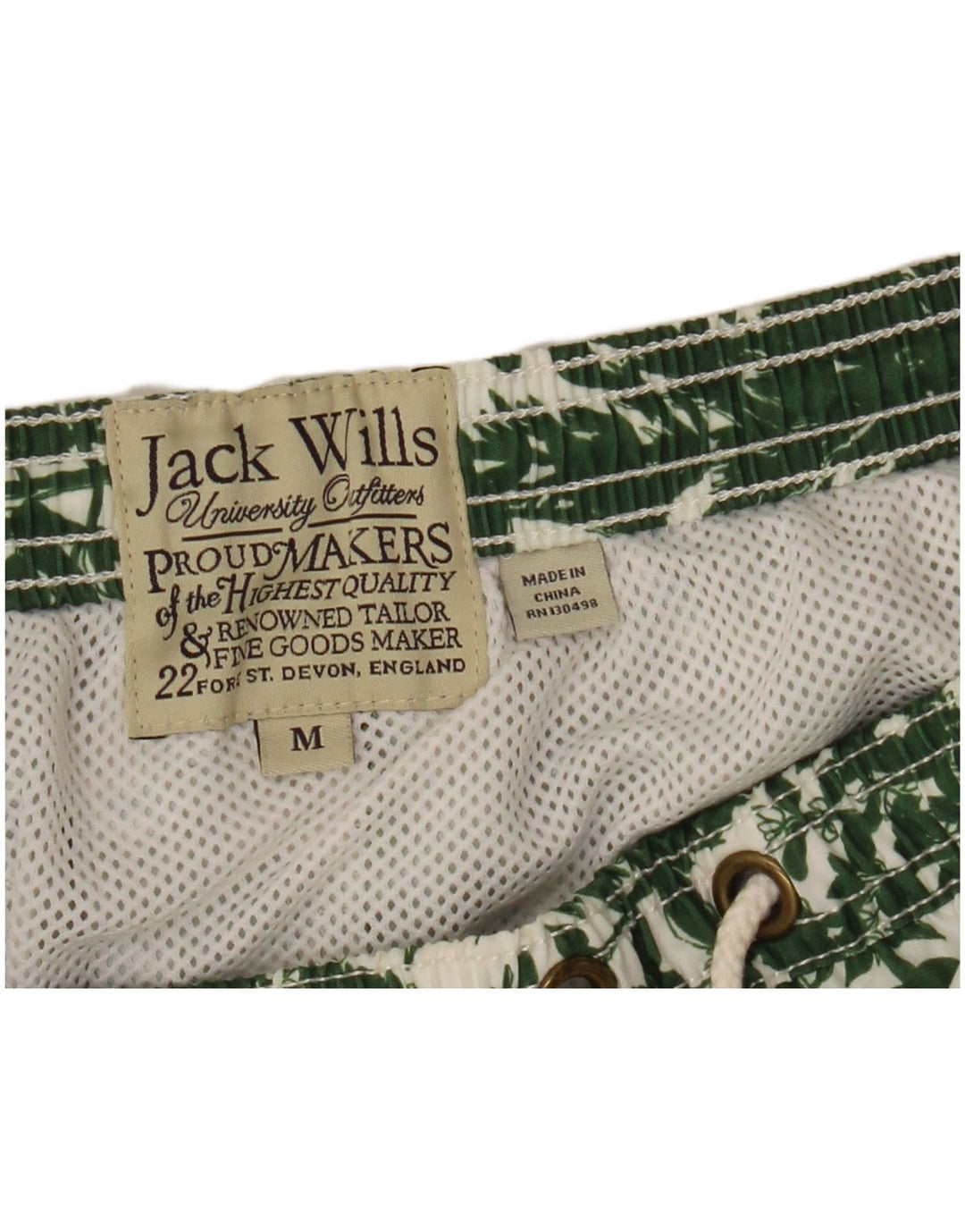 JACK WILLS Pantaloni scurți de înot pentru bărbați, verde mediu, floral