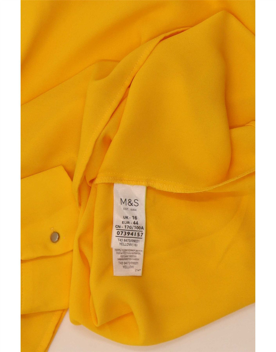 Marks & Spencer Top pentru femei cu mânecă lungă UK 16, mare, poliester galben