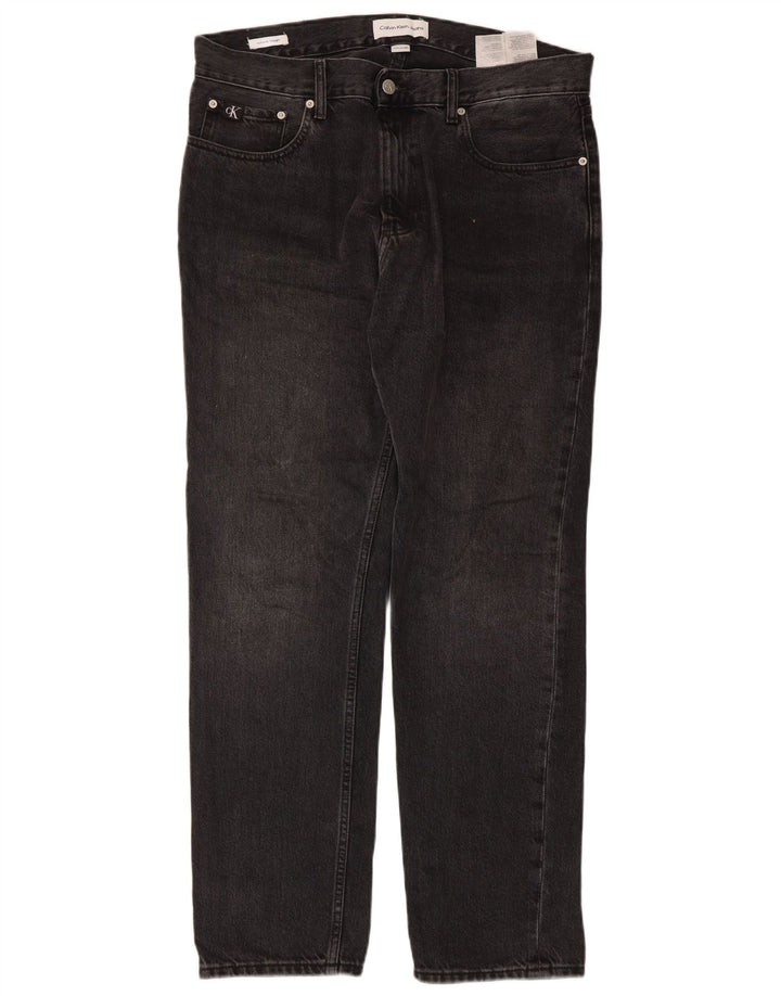 Calvin Klein Blugi drepti pentru bărbați W32 L30 bumbac negru