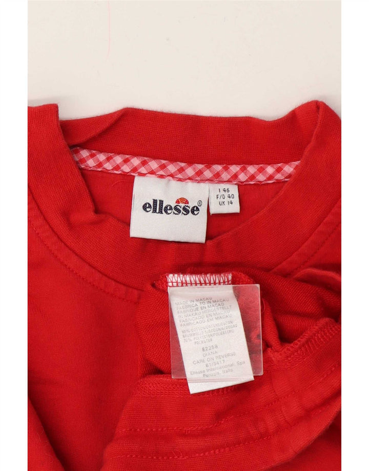 Hanorac crop pentru femei Ellesse Pulover UK 14 Bumbac roșu mediu