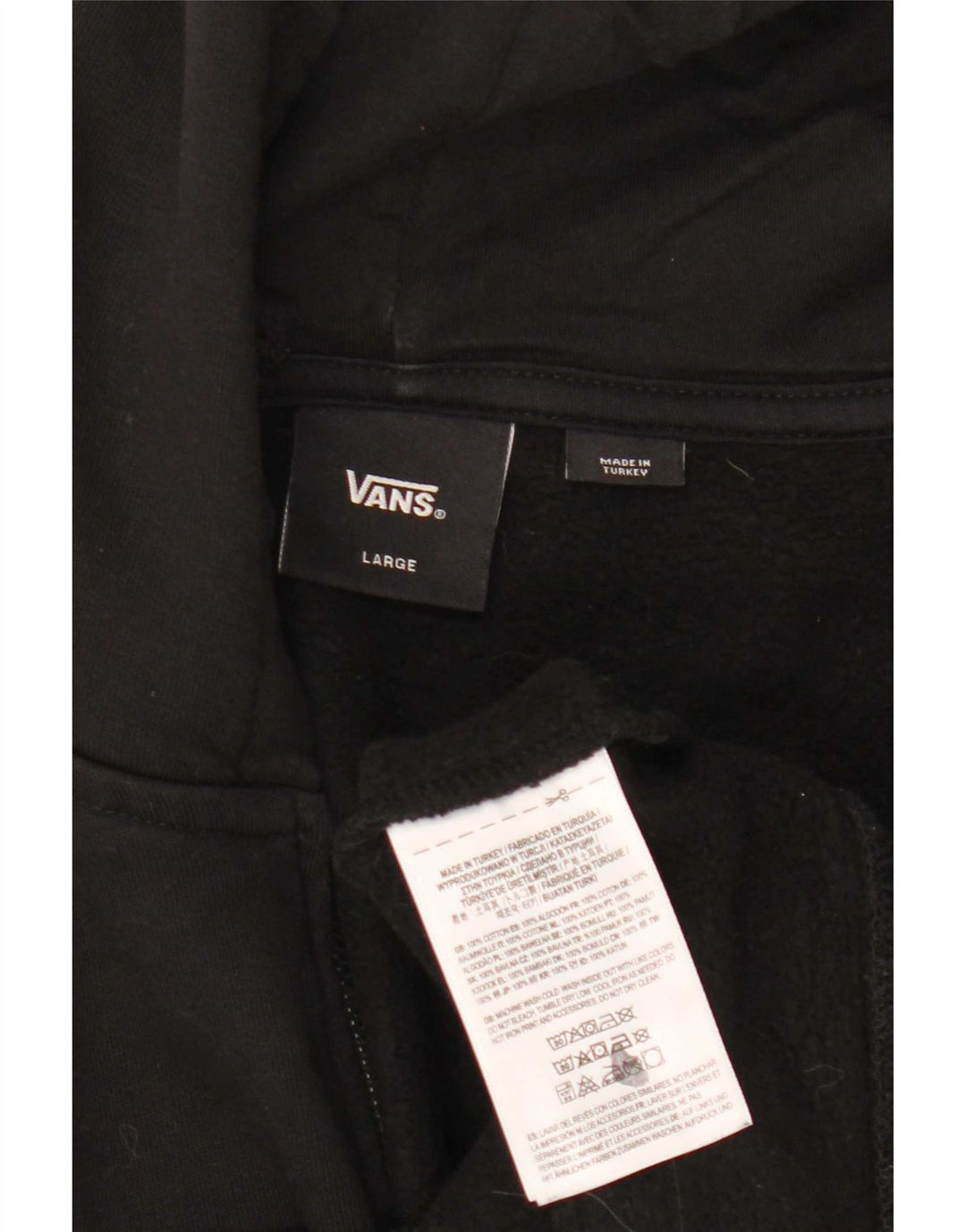 Pulover Vans Graphic Zip pentru bărbați, bumbac mare, negru