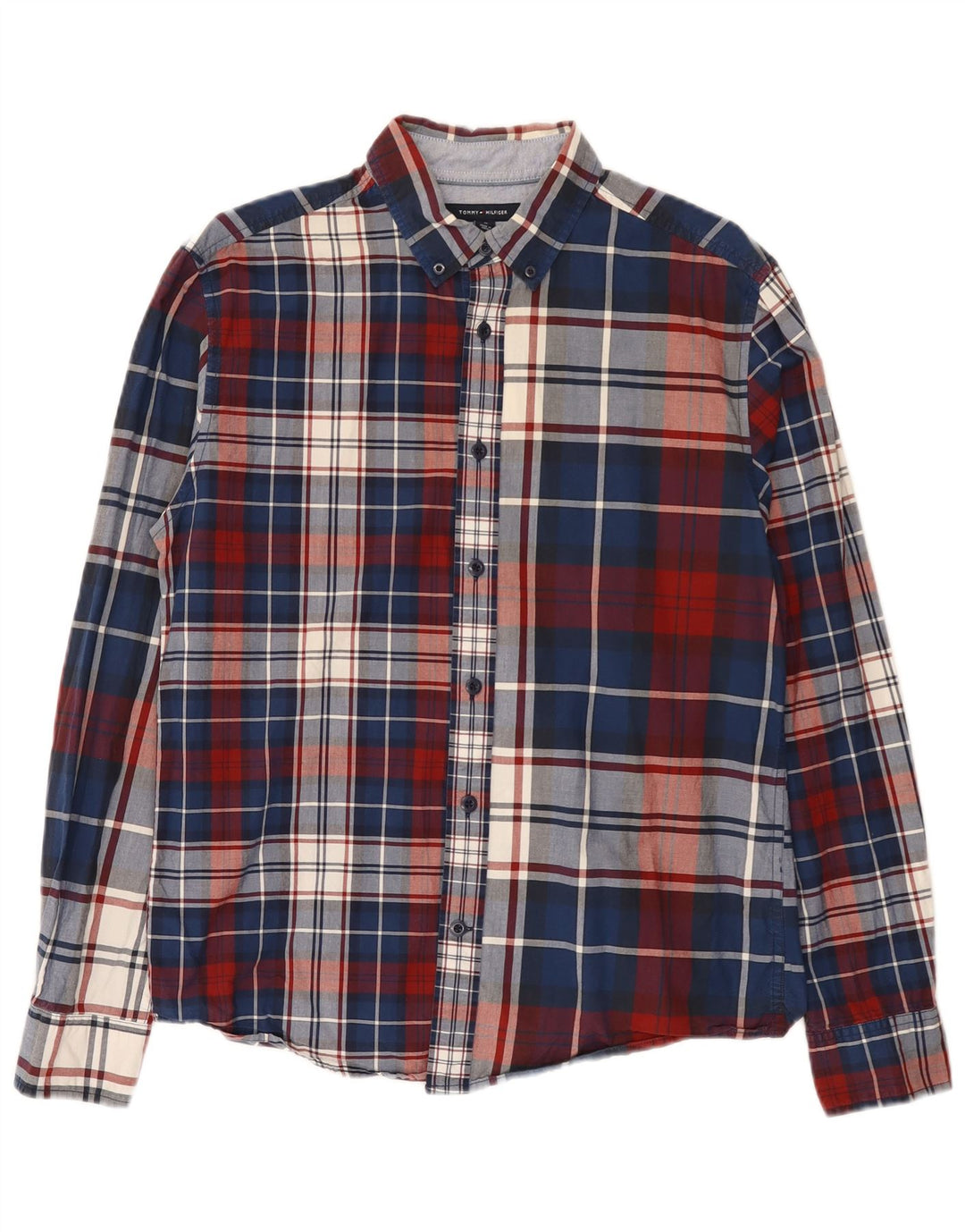 Cămașă pentru bărbați Tommy Hilfiger, de culoare normală, din bumbac carouri albastru mediu